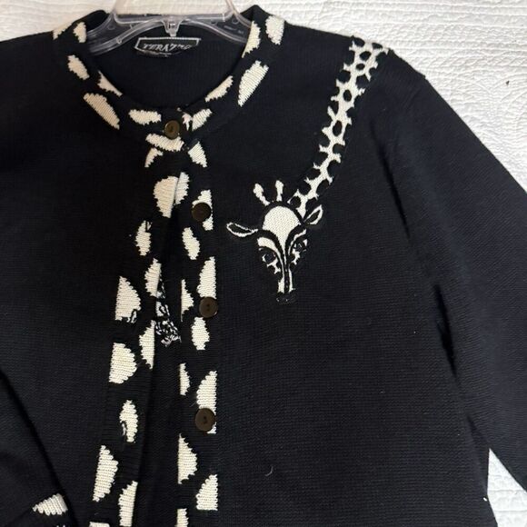 Vintage Terazzo Giraffe Cardigan Size L - Picture 2 of 6